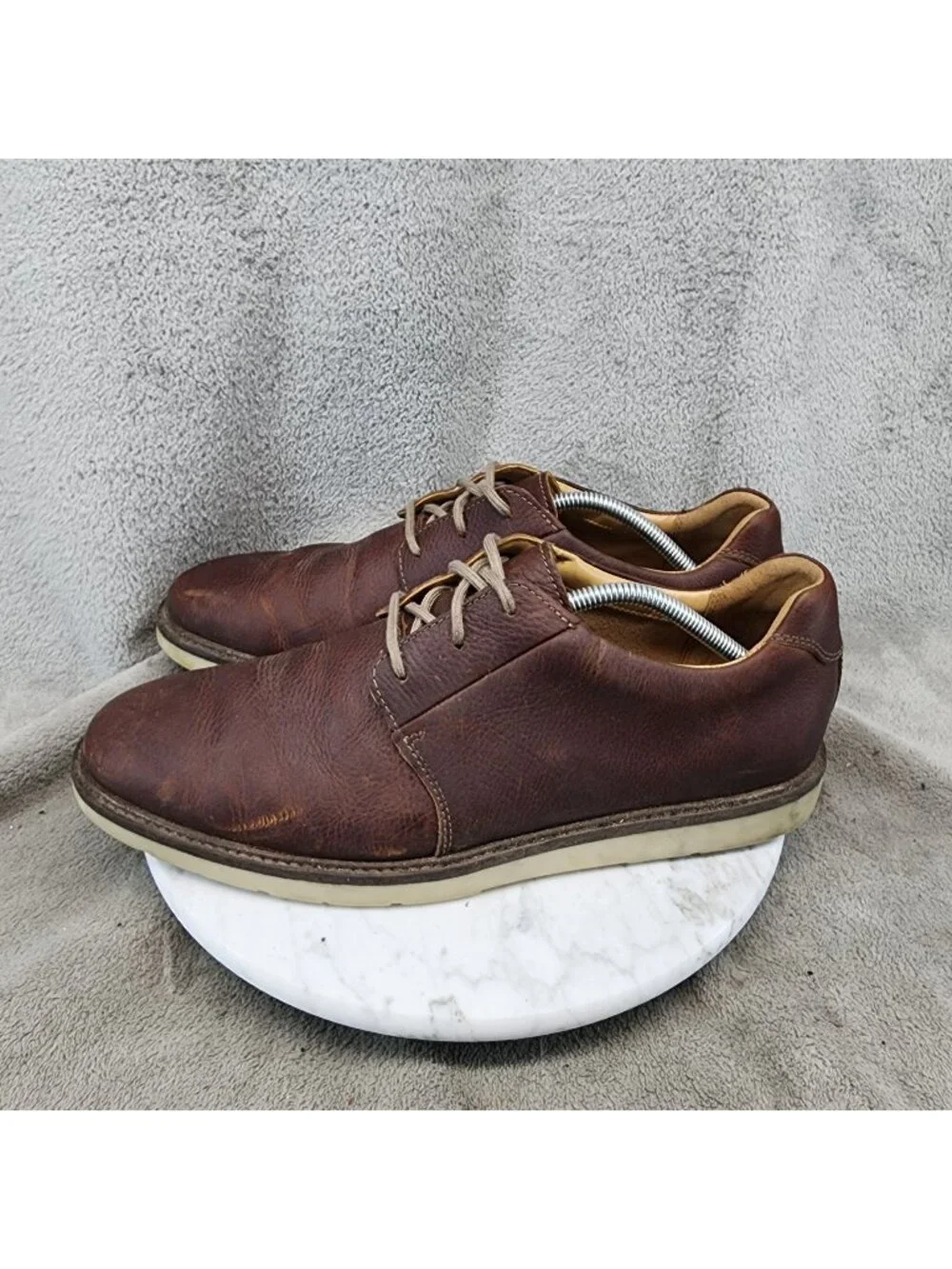 Clarks Shoes Mens Size 11 Brown Leather Collections Lace Up Derby Oxfords *Read*